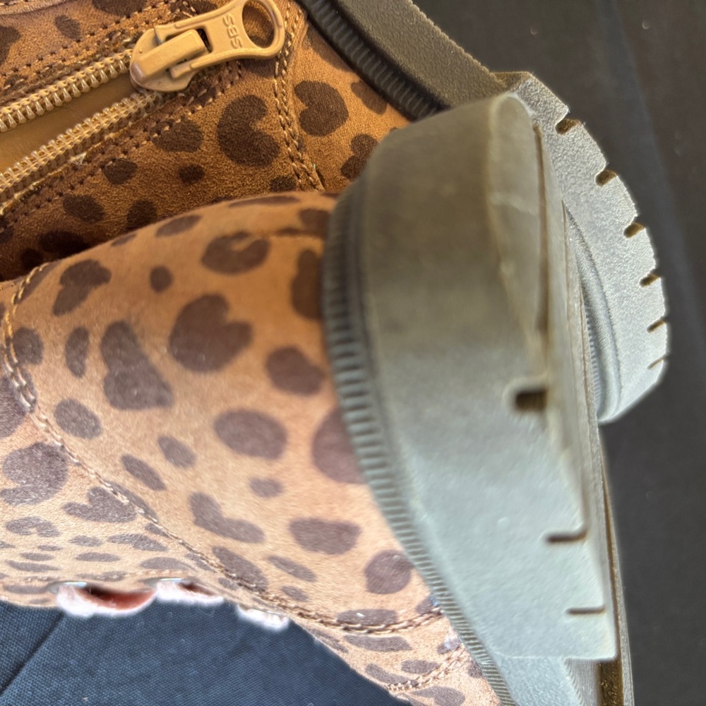 Cat & Jack Brown Leopard Print Kids Boots with Pink Laces Size 9 - Picture 10 of 10